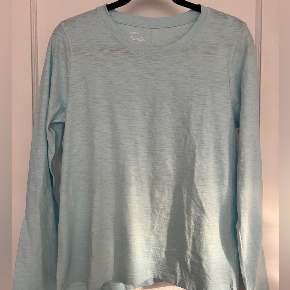 J. Crew Light Blue Long-Sleeve Crewneck Tee
